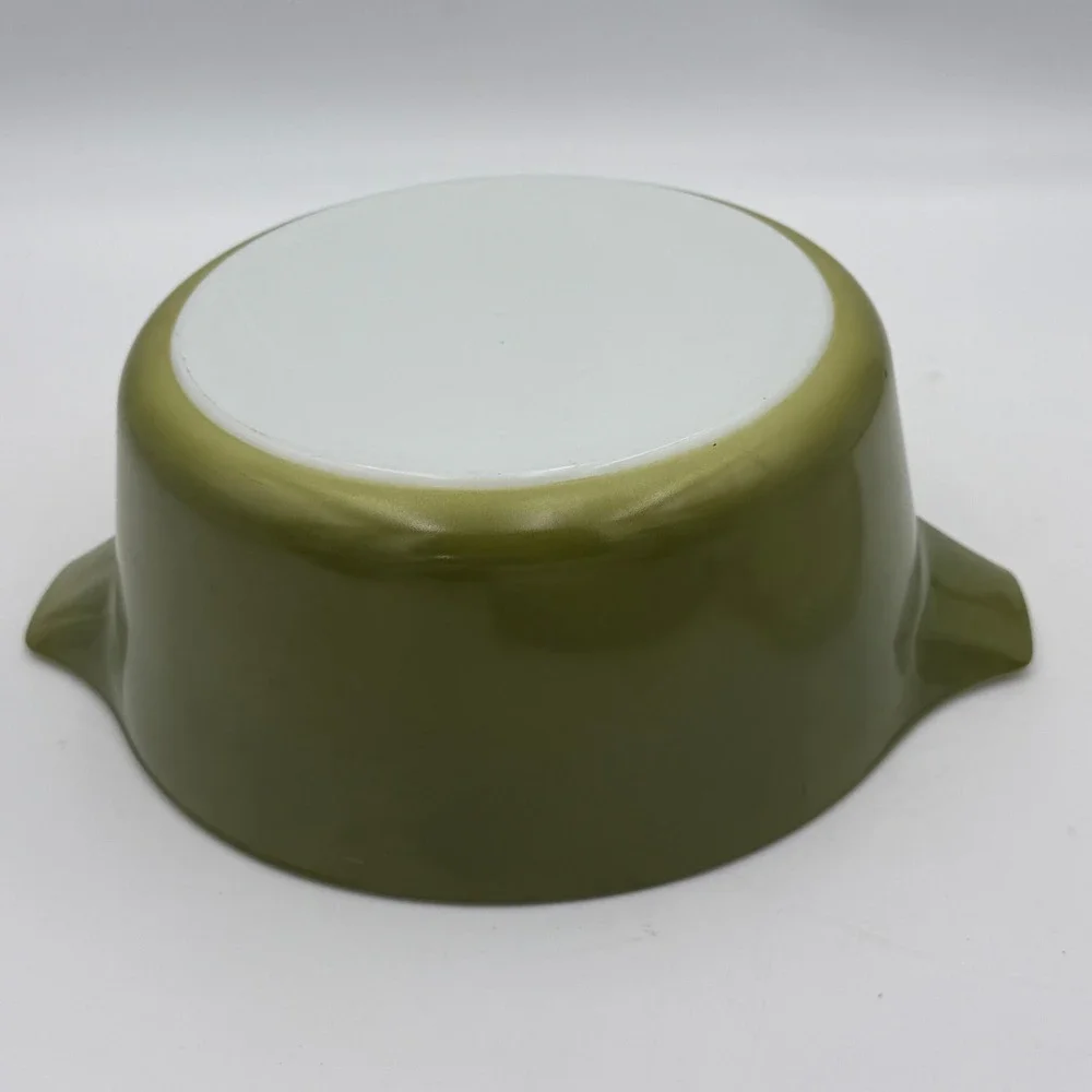 Vintage Pyrex 475-B 2.5 Qt Olive Green Round Casserole Dish with Lid Avocado